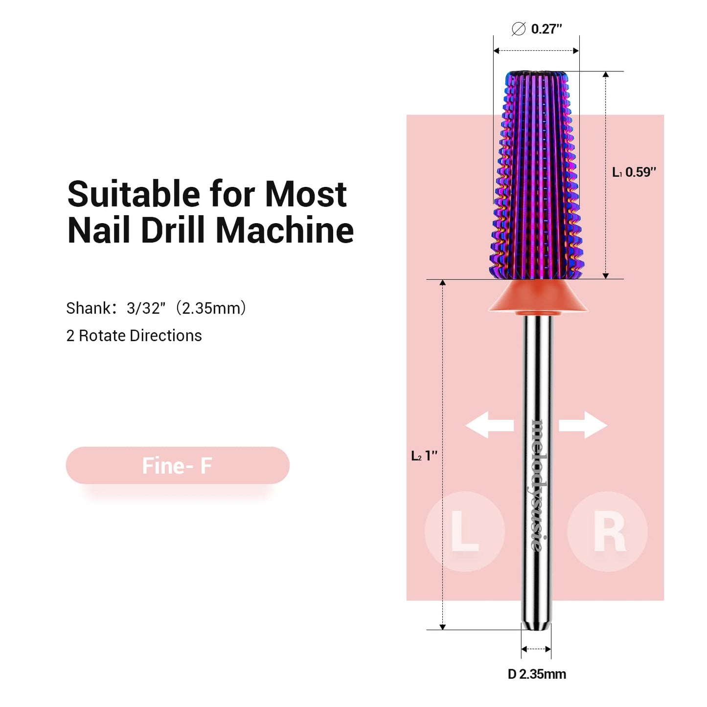 MelodySusie Professional Nail Drill - 30000 RPM Rechargeable Portable Nail Drills with 6 Bits and 106 Sanding Bands with Professional 5 in 1 Nail Drill Bits
