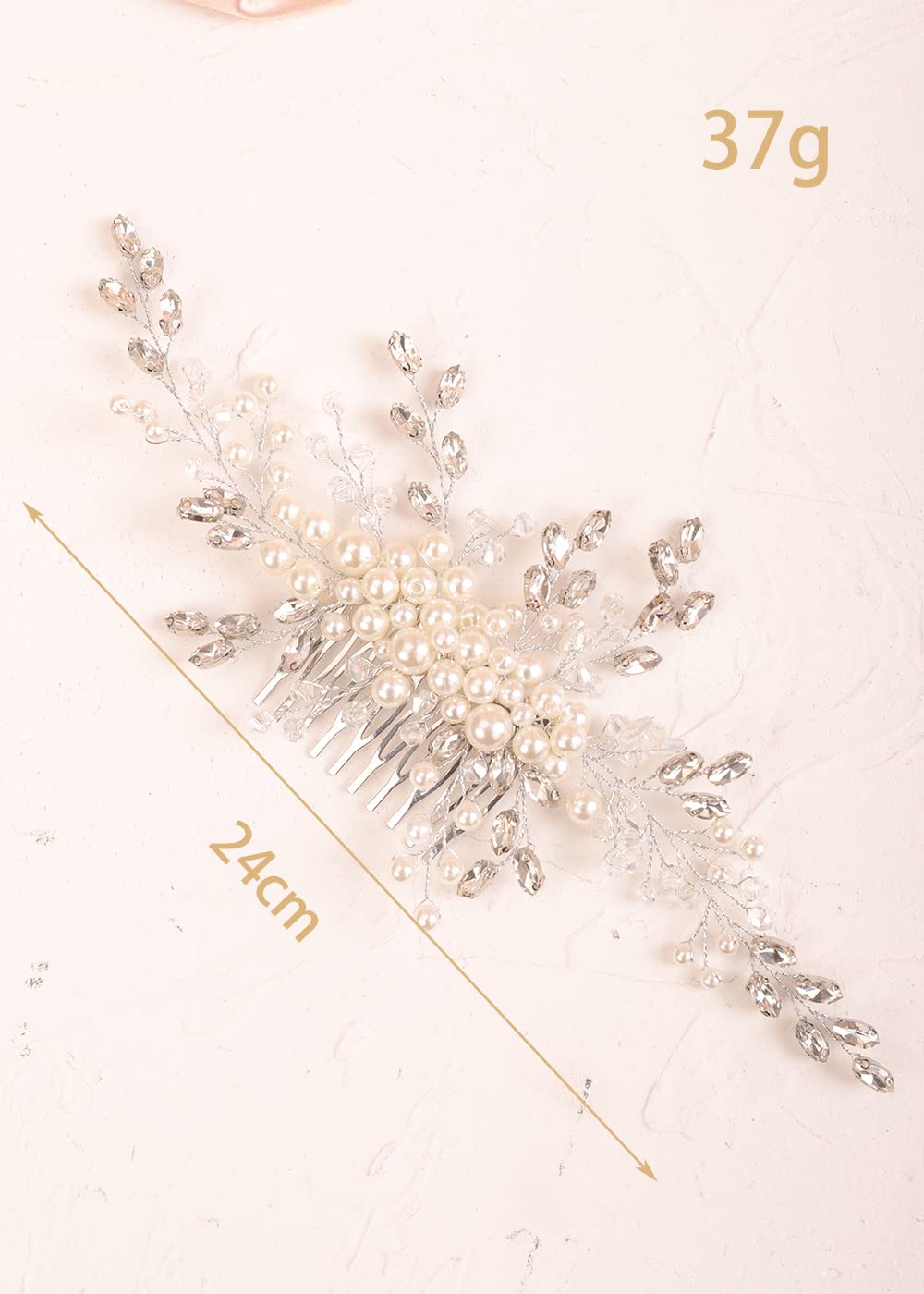 Kercisbeauty Wedding Bridal Pearl Silver Hair Comb Women and Girls Vintage Hair Accessory Updo Hair Jewelry (Silver)