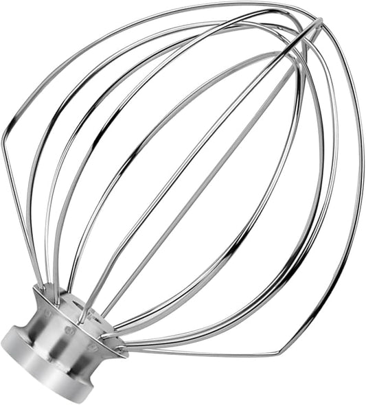 6-Wire Whip Compatible with 4.5-5Qt Kitchenaid Tilt Head Stand Mixer, Replacement for Kitchenaid whisk attachment for stand mixer K45WW, Stainless Steel, Dishwasher Safe(1 Pack)