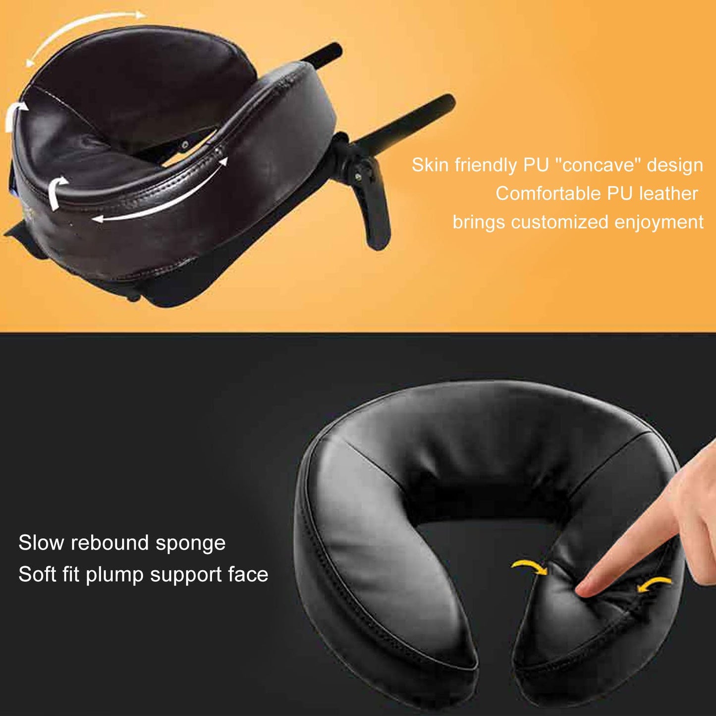 Massage Table Face, PU Leather Massage U Shape Soft Pillow Adjustable Universal Massage Table Headrest Pillow Massage Bed Accessories for Massage Chairs Spa Bed