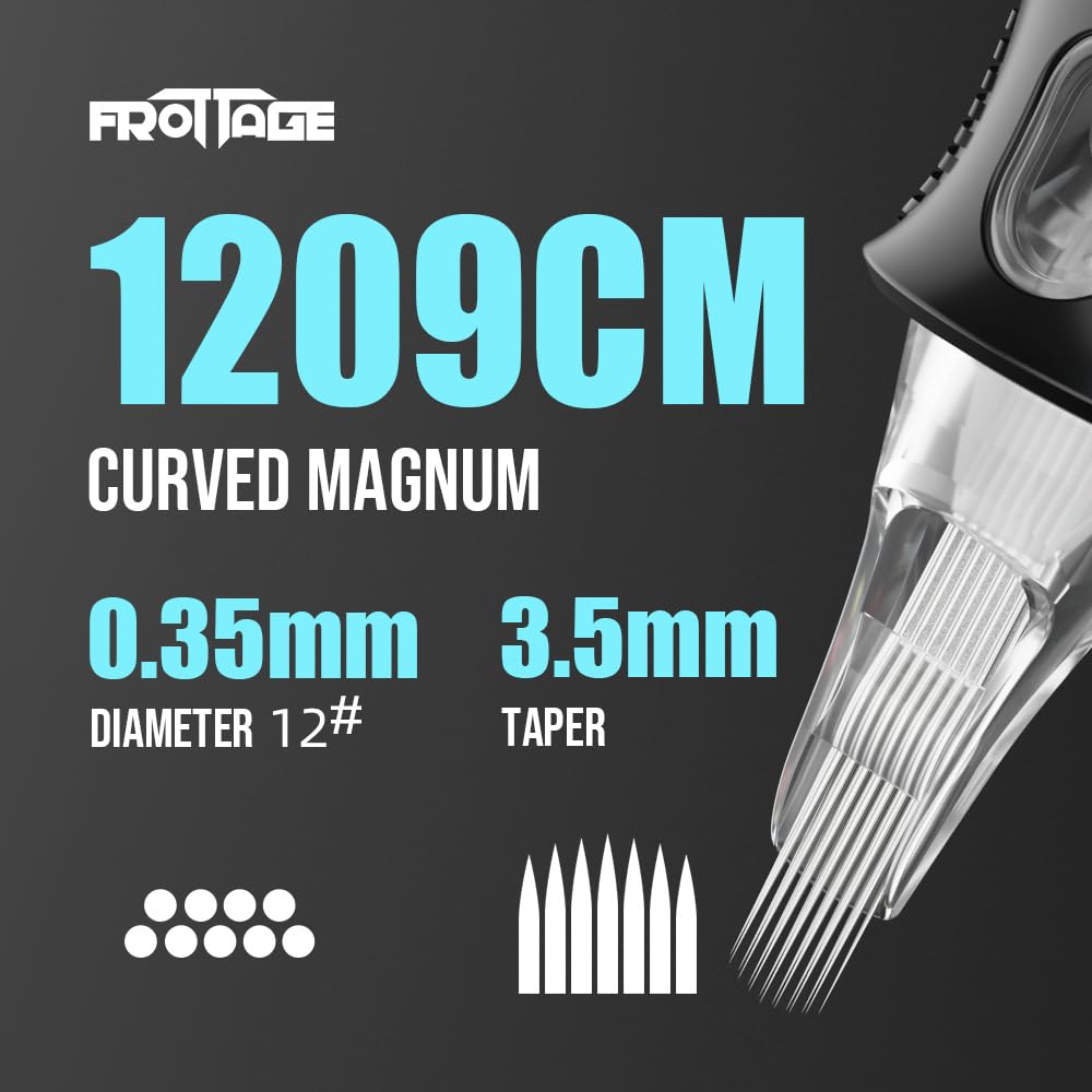 DGT FROTTAGE Tattoo Cartridge Needles 16PCS Pack (1209 Round Mag/Curve Mag)