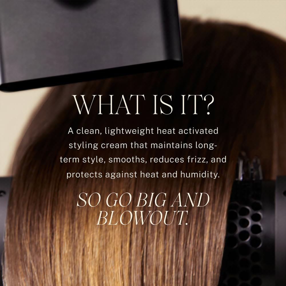 JVN Complete Blowout Styling Milk Heat Protector Cream, Anti-Humidity, Smooths Protects - Travel Size