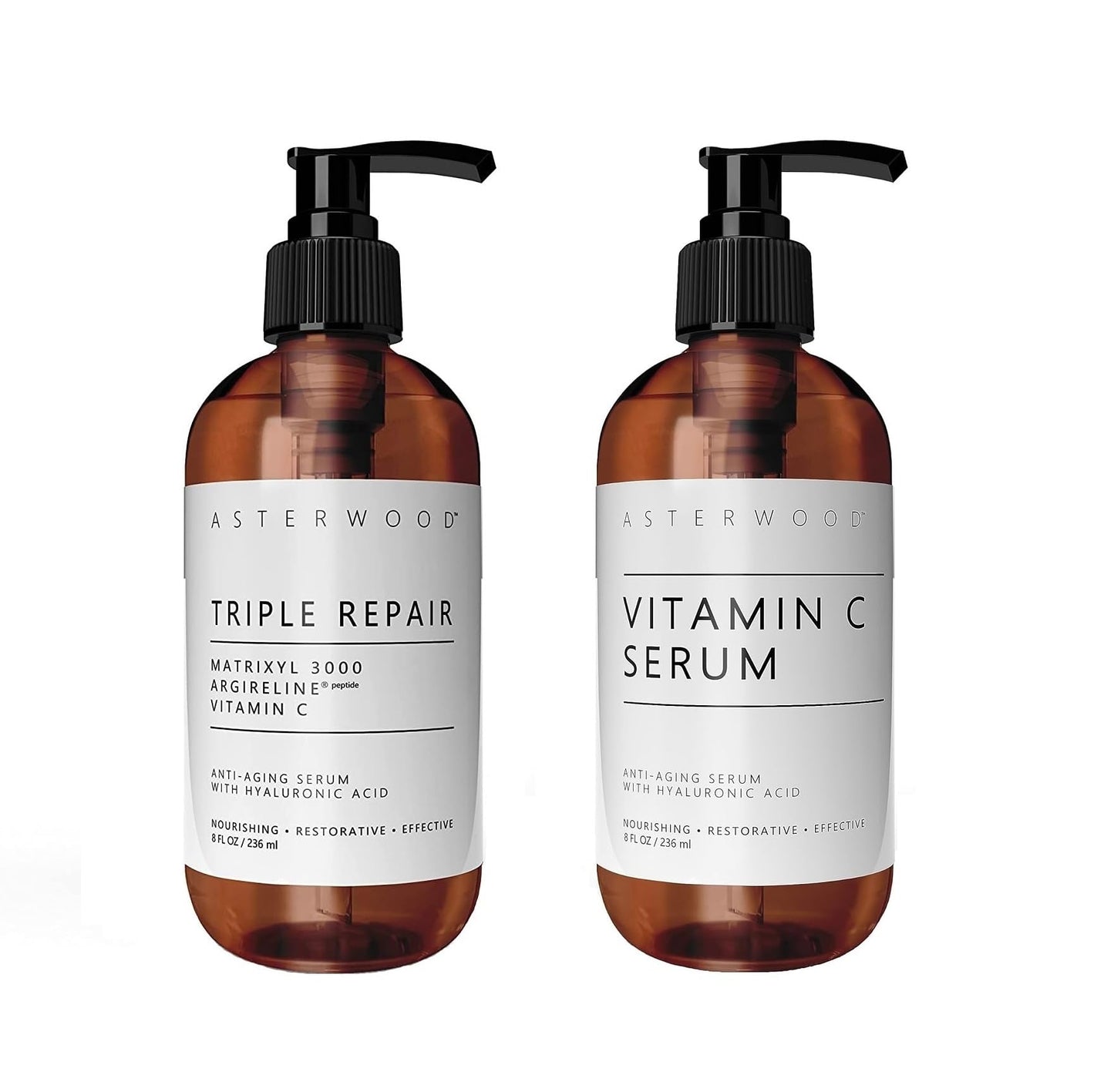Asterwood Triple Repair Matrixyl 3000 8 oz + Vitamin C Serum 8 oz