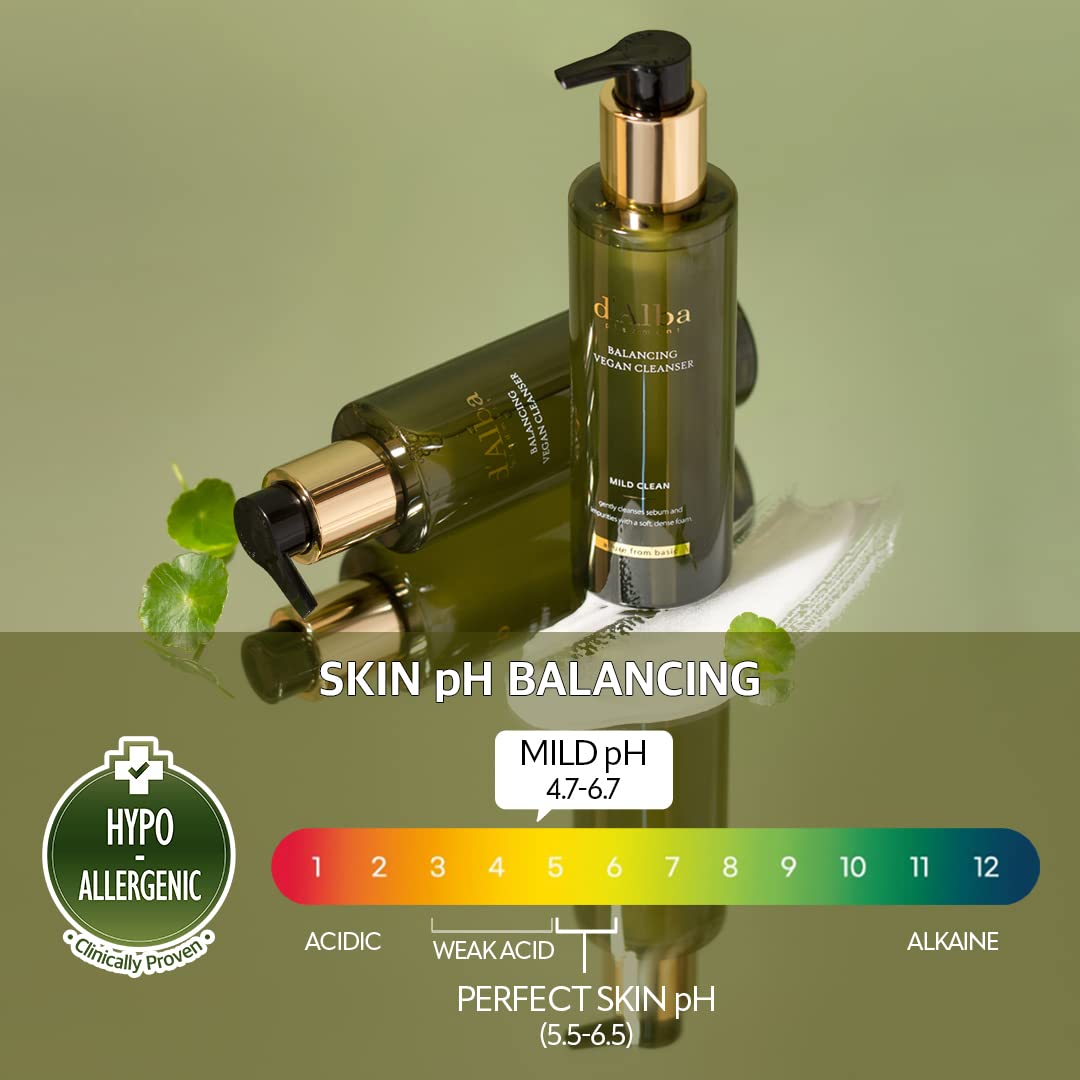 d'alba Piedmont White Truffle Mild Skin Balancing Vegan Cleanser, White Truffle Mild Skin Balancing Vegan Toner, White Truffle Mild Skin Balancing Vegan Cream Bundle (200ml, 150ml, 55ml)