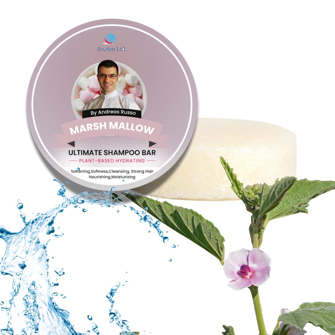 HandMade Shampoo Bar – 2 in 1 Shampoo Bar And Conditioner For Dry Hair, Hair Nourishment, Prevents Spilt Ends With Plant Based Hydrating SLS Free Shampoo Bar (Marshmallow)