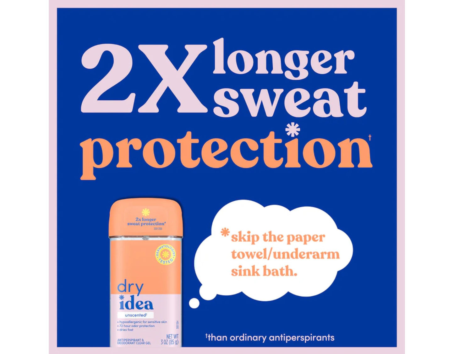 Dry Idea Advanced Dry Unscented Antiperspirant & Deodorant Clear Gel 3 oz (Pack of 8)