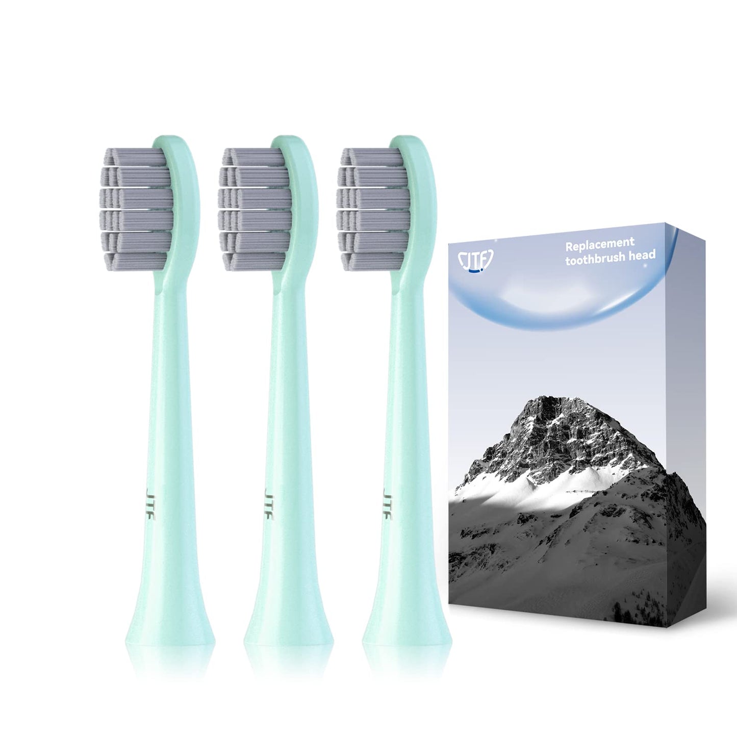 JTF Sonic Smart Toothbrush Genuine Gentle Brush Heads, 3 Pack, Green, P200