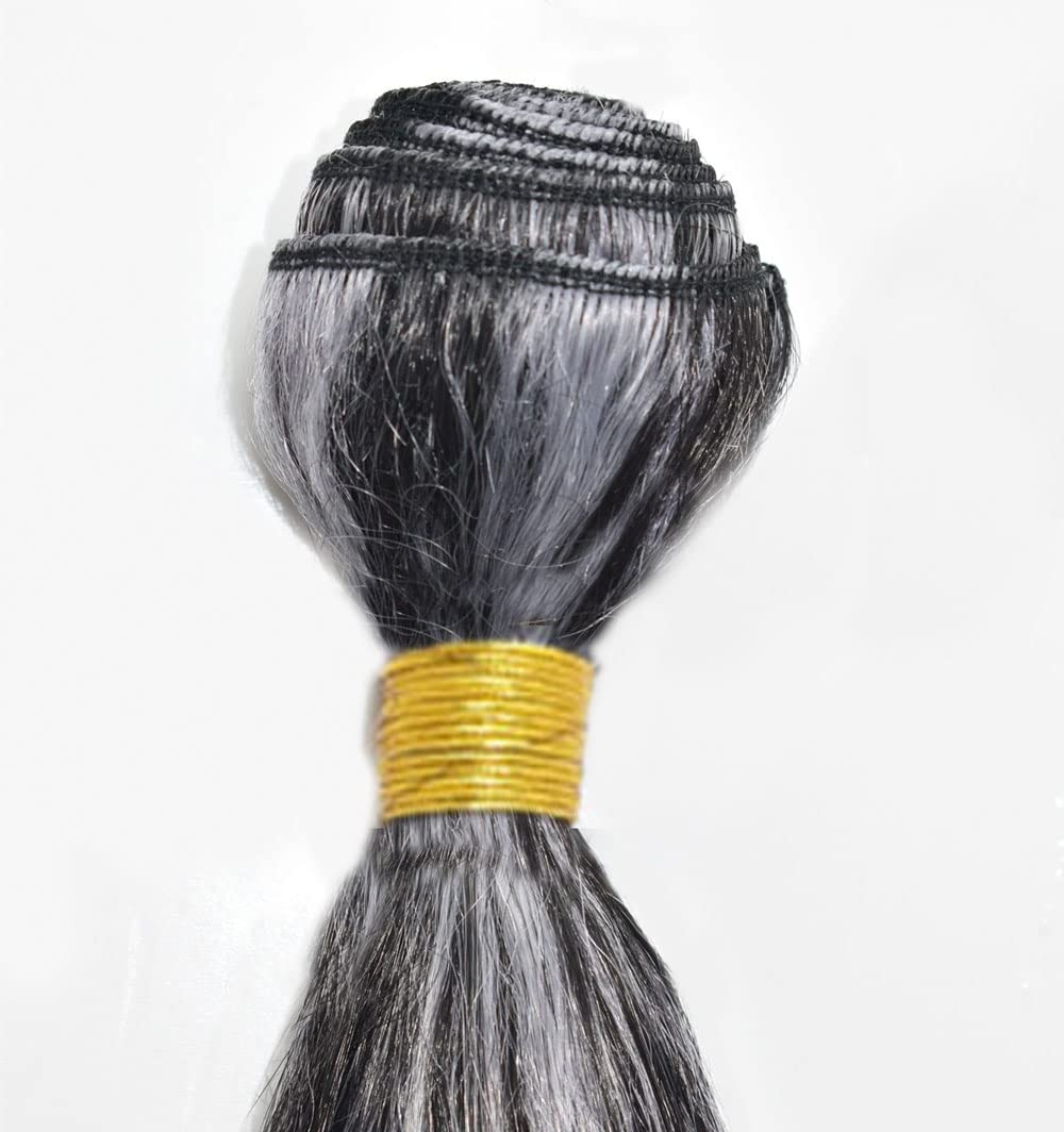 Hihglight Human Hair Bundle Brown and Grey Grade 8A Brazilian Remy Hair 3 Bundle With Dark Roots Unprocessed Virgin Hair Straight Brown Hair Bundles 28 28 28 Inch