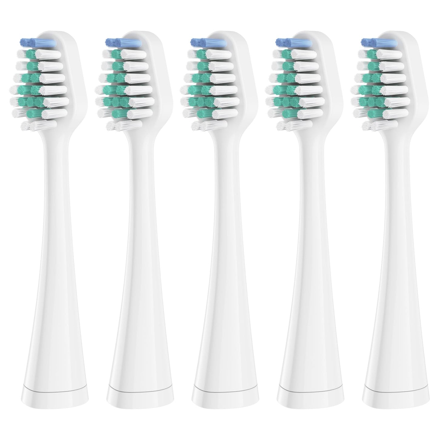 Harobey Replacement Toothbrush Heads for Waterpik Complete Care 5.0/9.0, and Compatible with AquaSonic Duo and Home Dental Center Electric Toothbruh, 5 Count(Pack of 1), White