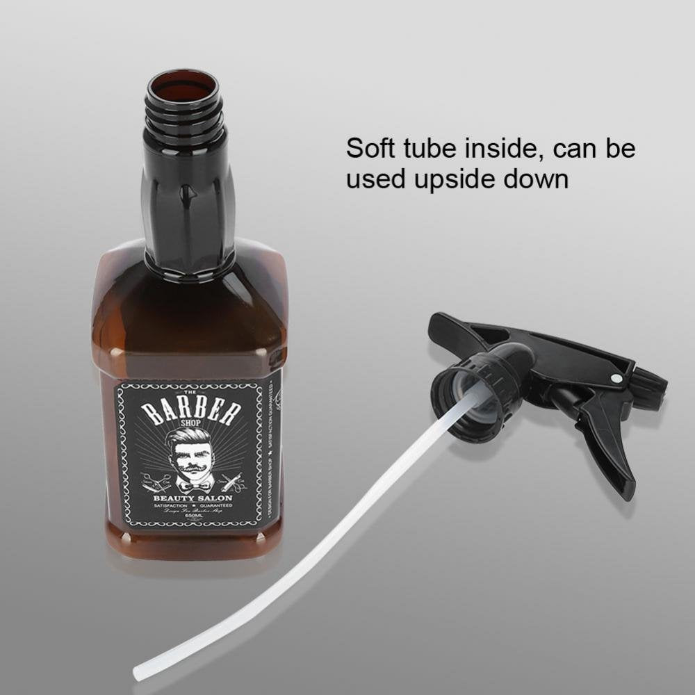 Hairdressing Spray Bottle, 650ml Salon Barber Hair Tool Refillable Water Sprayer Bottle(Brown)