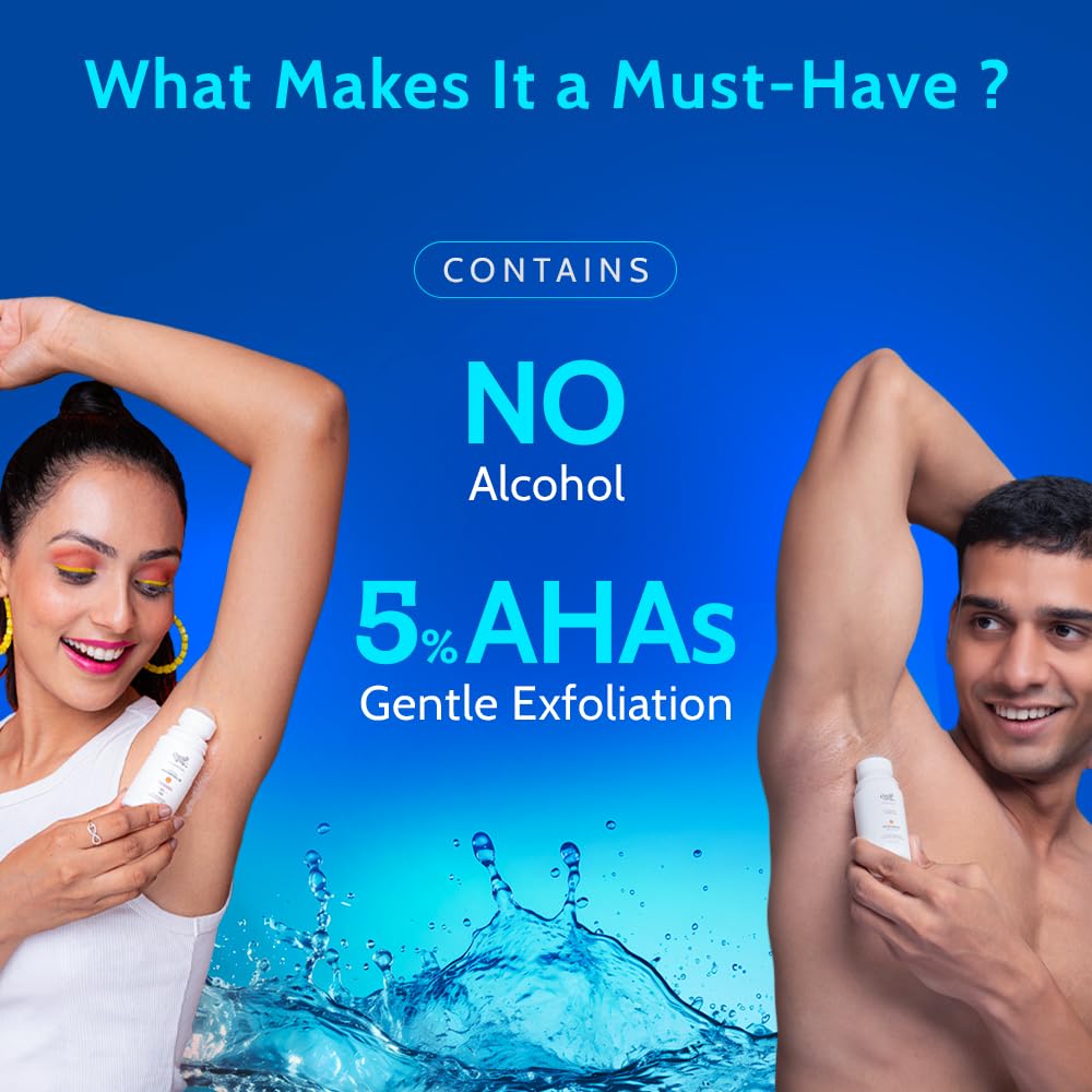 Chemist At Play UnderArm Roll-On with 5% Lactic Acid 1% Mandelic Acid | Prevents Odour Brightens Skin & Exfoliates Underarm | Long Lasting Aqua Fragrance | Alcohol & Aluminium Free (1.3 Ounce)