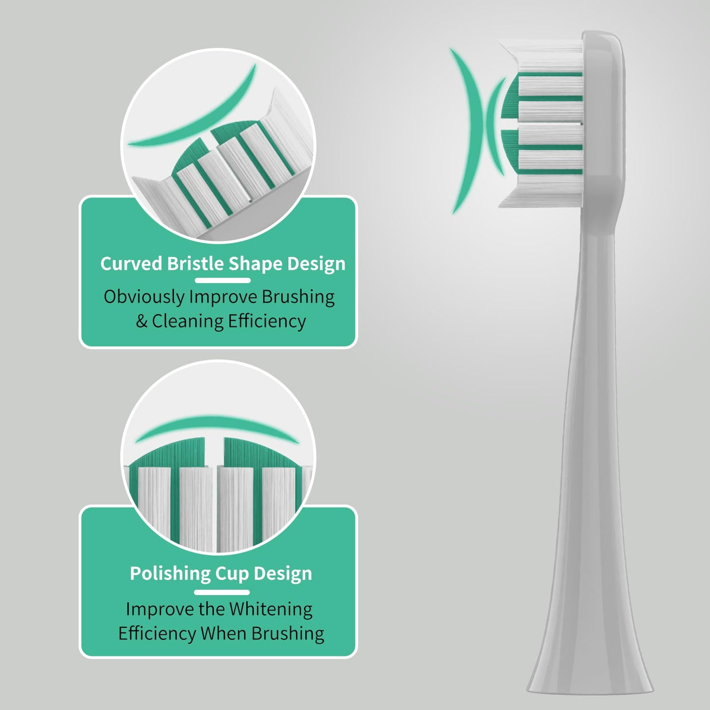 Compatible with AquaSonic Icon Replacement Toothbrush Heads，for AquaSonic Icon Electric Toothbrush,5 Pack (Pearl)