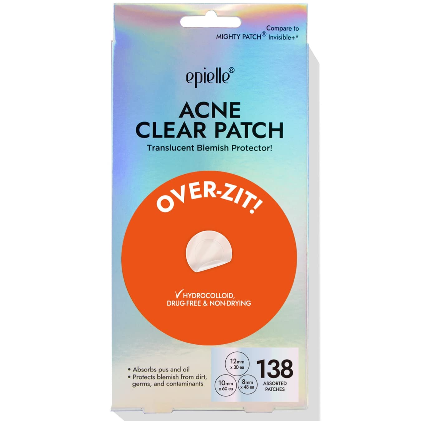 Epielle Over-Zit Acne Clear Patches | Ultimate Hydrocolloid Solution | 138 Acne and Blemish Patches for Clear Skin