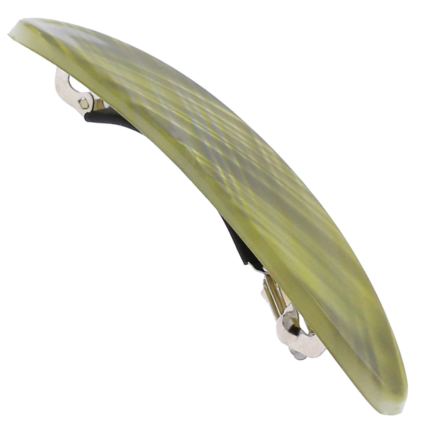 Camila Paris CP3389 French Hair Barrette Clip for Girls, Gray Green Small Strong Hold Grip Hair Clips for Women, No Slip Rubberized Automatic Clasp Styling Hair Accessories, Made in France