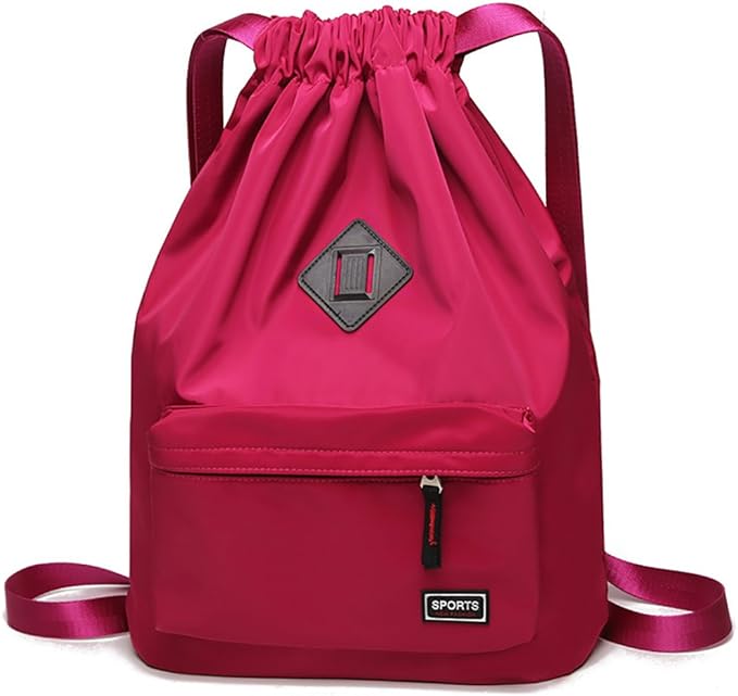 Peicees Waterproof Drawstring Sport Bag Lightweight Sackpack Backpack for Men and Women
