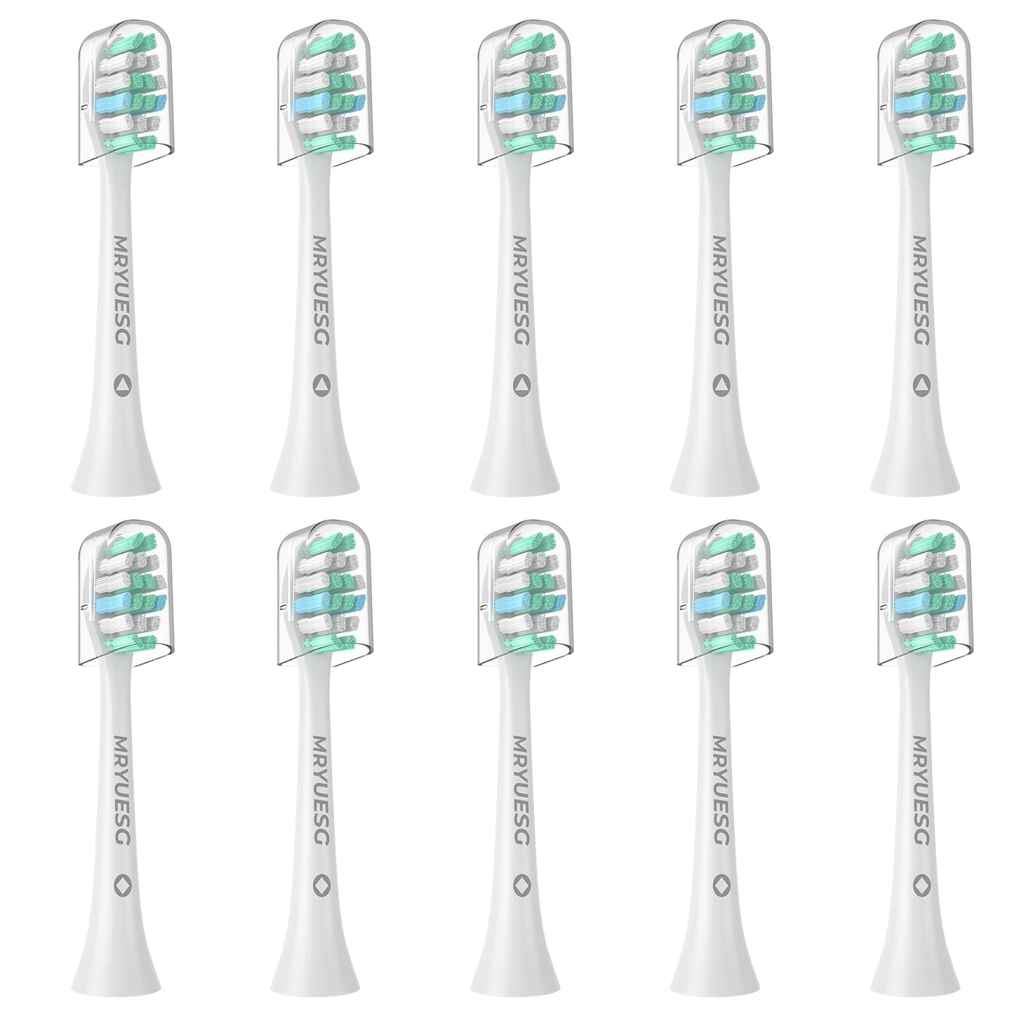 MRYUESG Replacement Toothbrush Heads for Philips Sonicare Replacement Heads, 10 Pack, Electric Tooth-Brush Head Compatible with Phillips, White-Blue