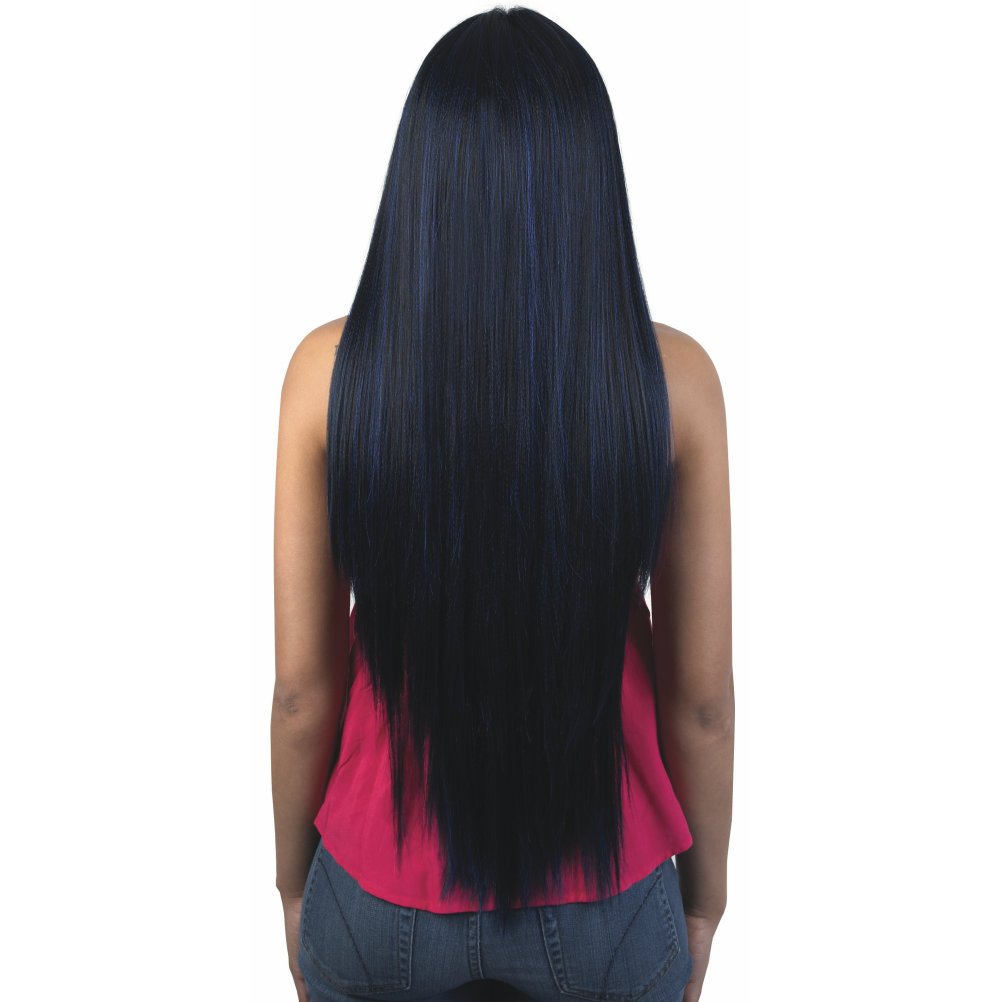 Motown Tress (Hb360l.ace) - Human Hair Blend Full Lace Wig in JET BLACK