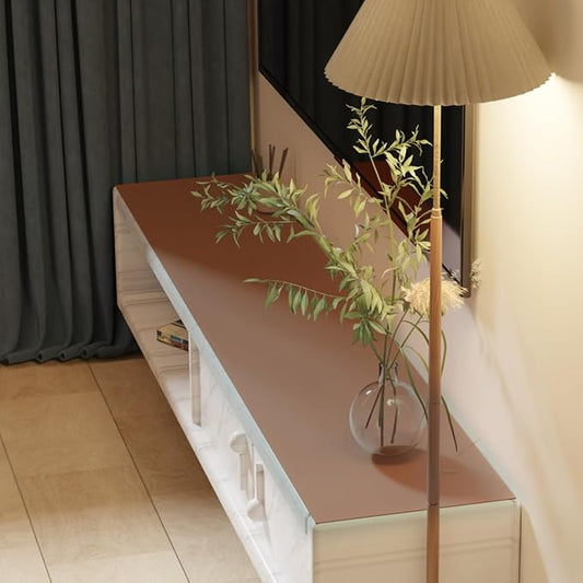 Desk Pad Mat - 14x48 Inch Waterproof Easy to Clean Can Conceal Flaws Protector The Table Top from Scratches Used for Coffee Table Office Table Dresser(Brown+Gray 14x48)