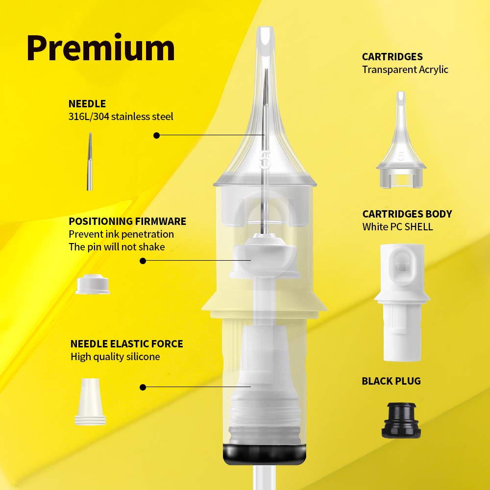 Hawink Tattoo Cartridge Needles #12 Standard 13 Magnum M-Taper 20PCS with Membrane Professional Disposable EN05S-20-1213M1