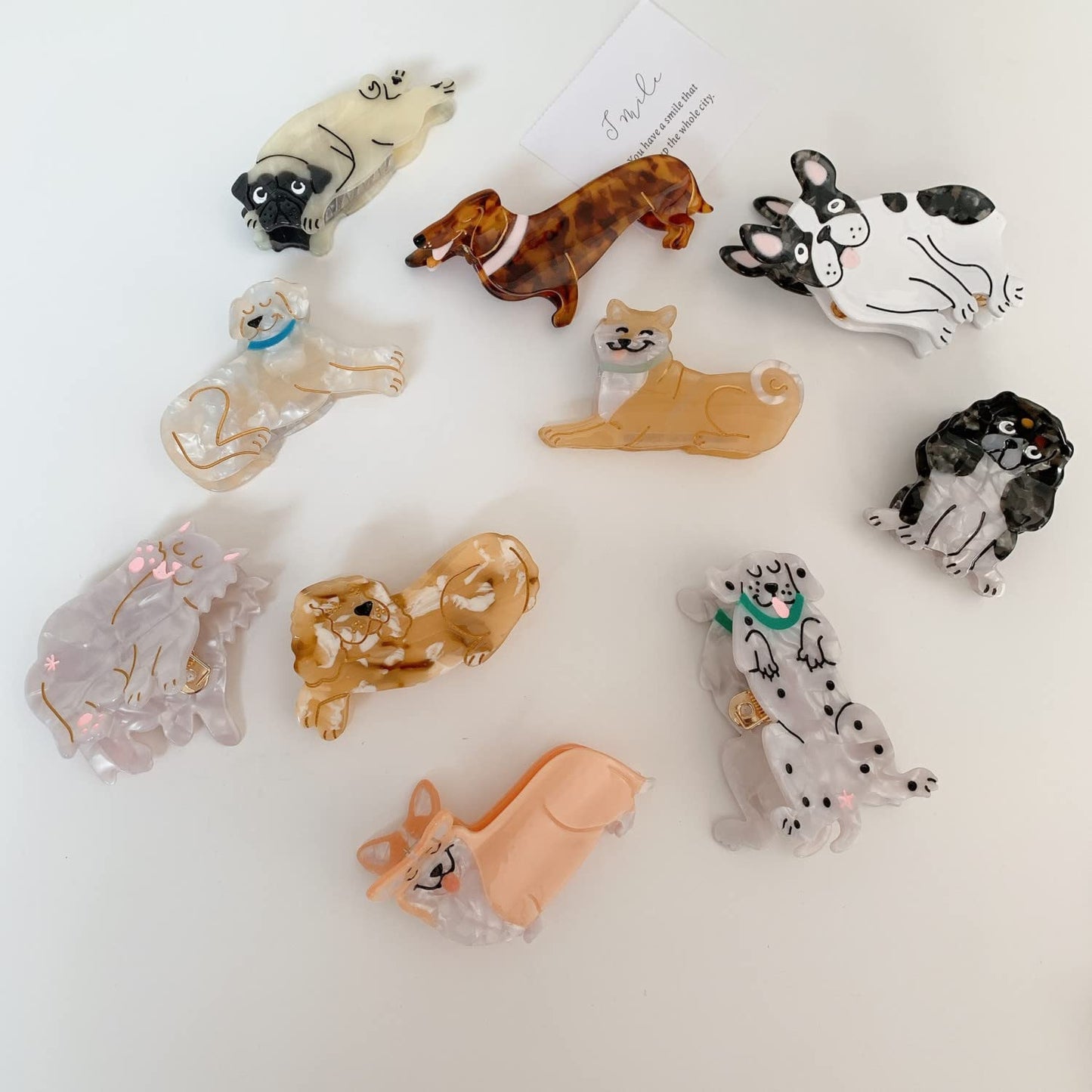 Charlie Dog Hair Clips,Small Claw Clips for Girls,Acetate Hair Clips for Women,S7