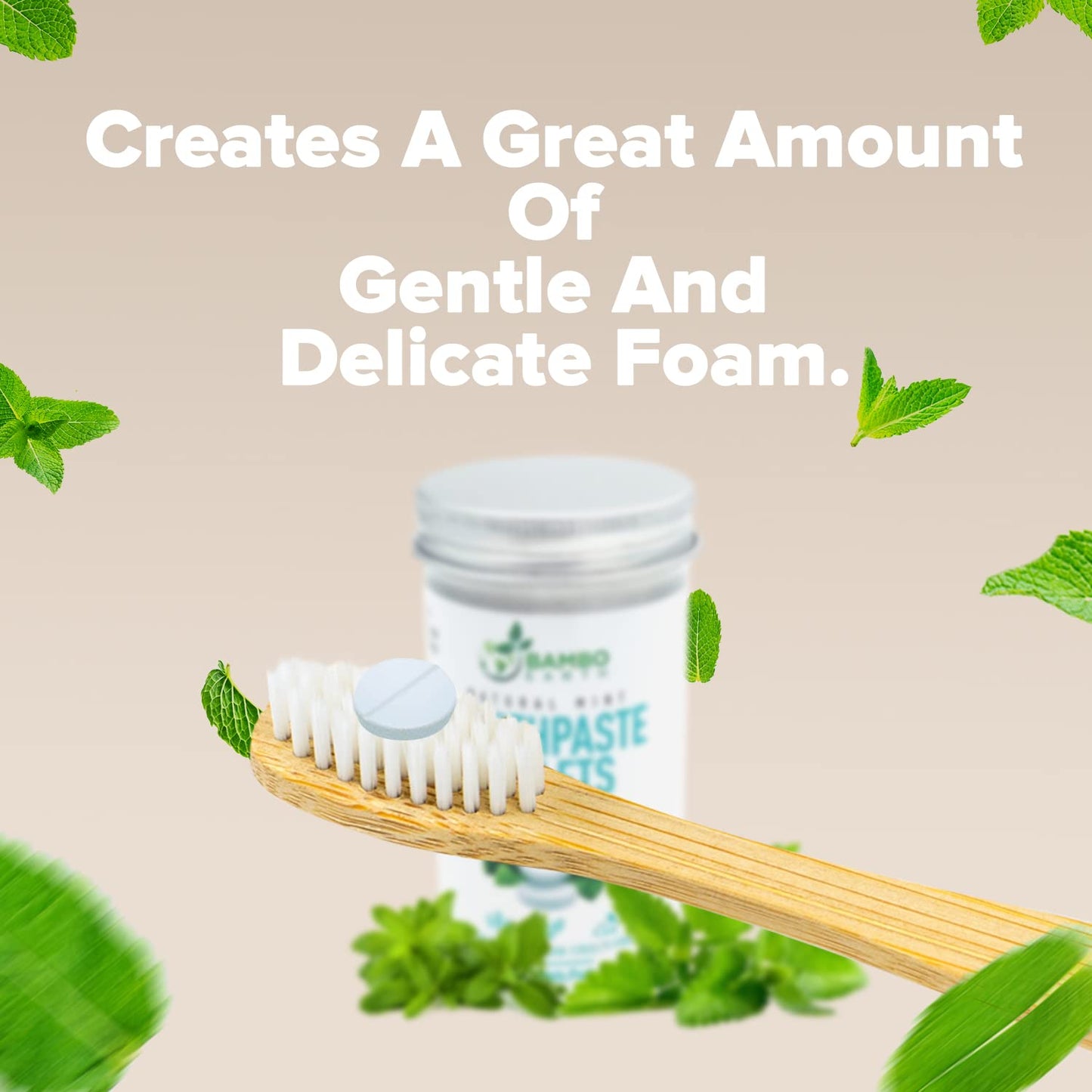 200 Pack Natural Toothpaste Tablet Bits - Chewable Mouthwash Whitening Bite Tablets for Teeth SLS & Fluoride Free Eco & Travel Friendly - Zero Waste Packaging - Mint & Activated Charcoal (Peppermint)