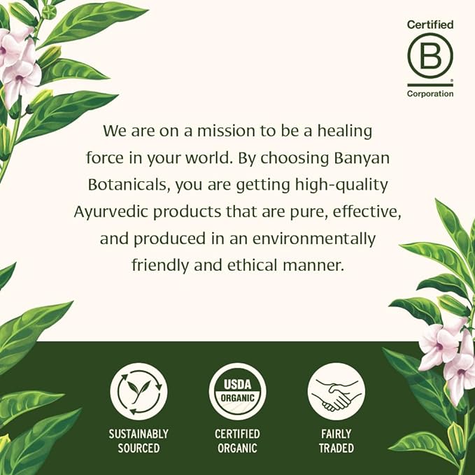 Banyan Botanicals 1000mg Ashwagandha Tablets – Organic Ashwagandha Root – Renowned Herbal Adaptogen for Energy Support and Stress Support* – 90 Tablets – Non-GMO Sustainably Sourced Vegan