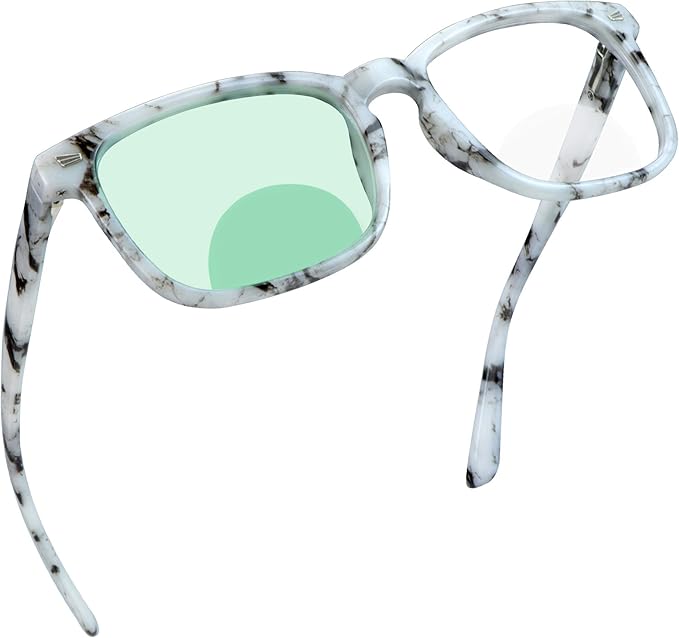 YEIN Bifocal Reading Glasses with Blue Light Blocking Lenses, Bifocal Reader for Women and Men, Vintage Square frame with Spring Hinge (+0.50/+2.25 magnification)