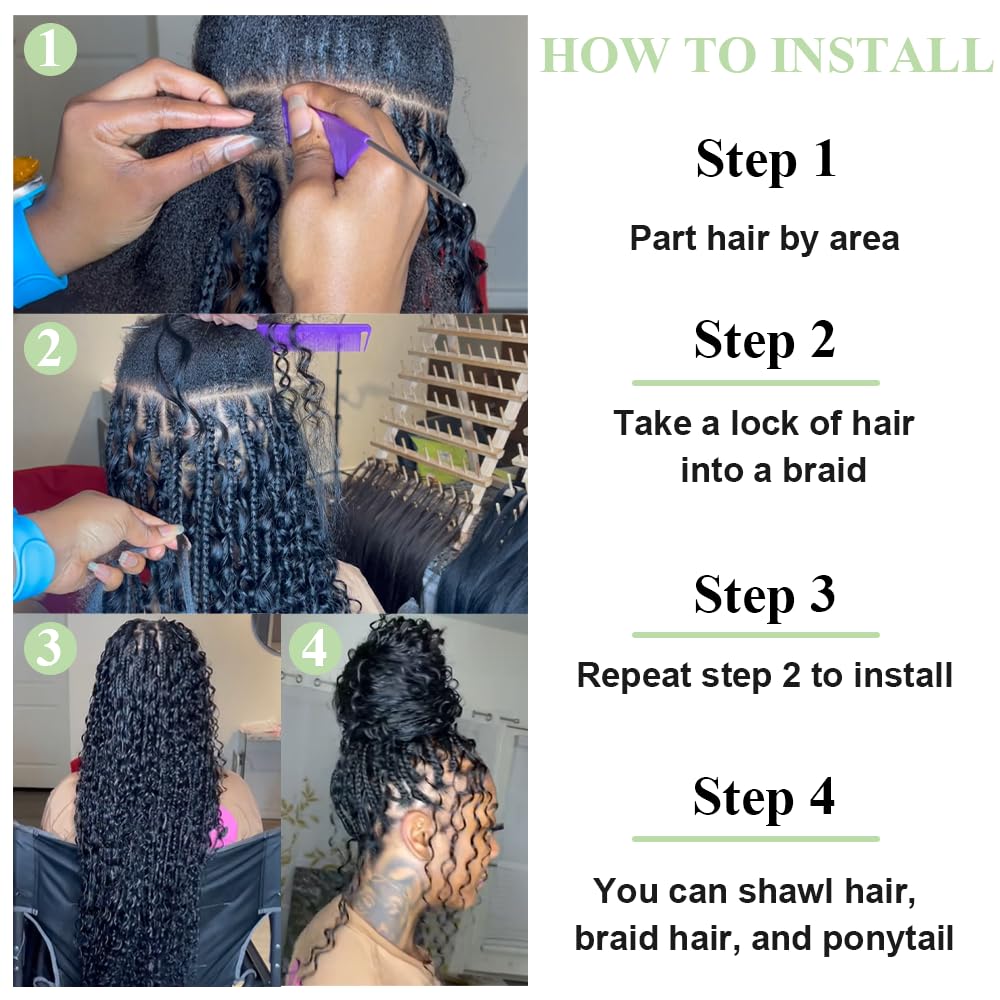 Liccaibao Deep Wave Bulk 100g 24 Inch Natural 100% Human Hair Braiding Hair Unprocessed No Weft 10A Brazilian Virgin Hair for Curly Human Hair Extensions Boho Braids Wet and Wavy Human Braiding Hair