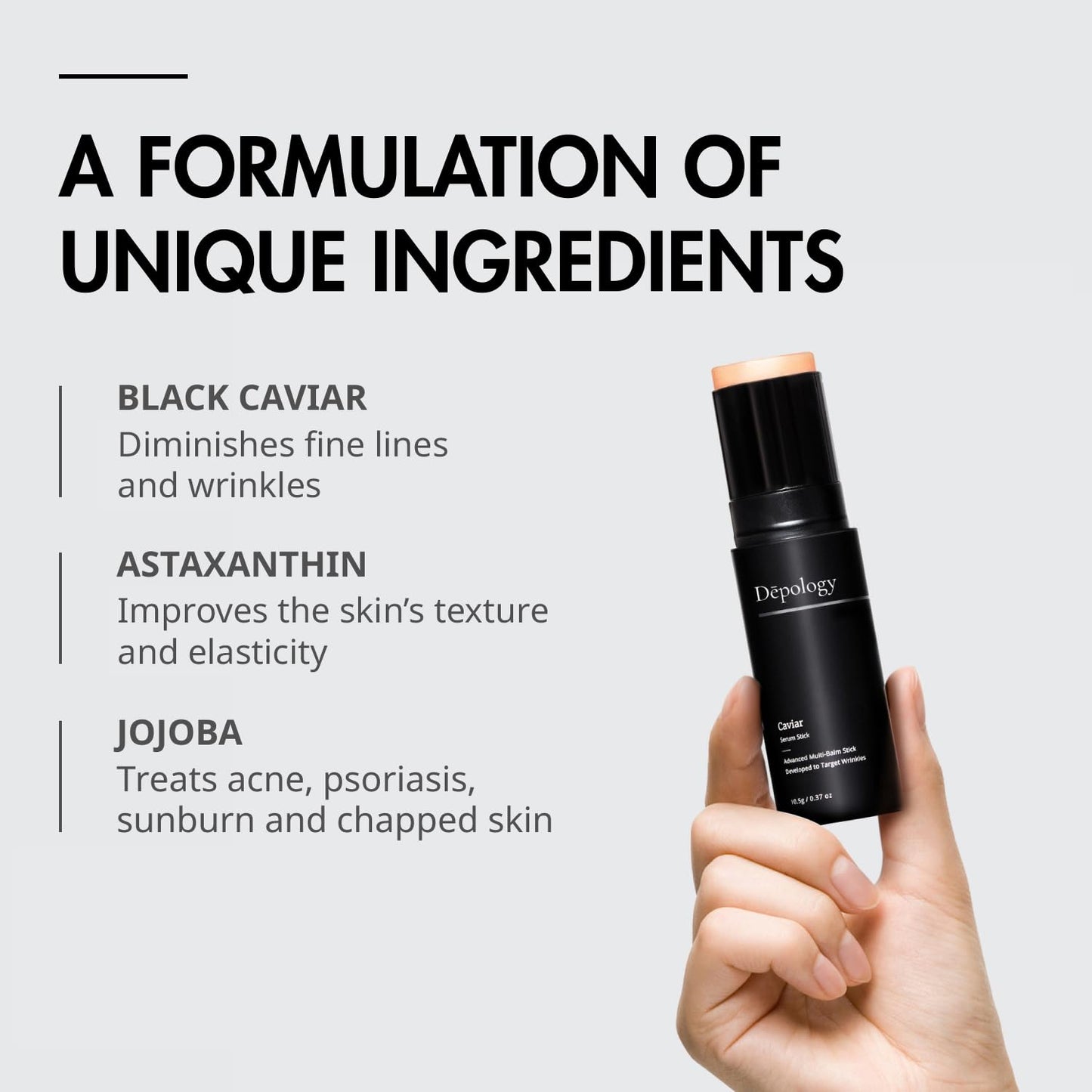 Depology MATRIXYL® 3000 Serum, Caviar Multi Balm Stick, Hydrating Serum Stick for Refined Wrinkle Appearance