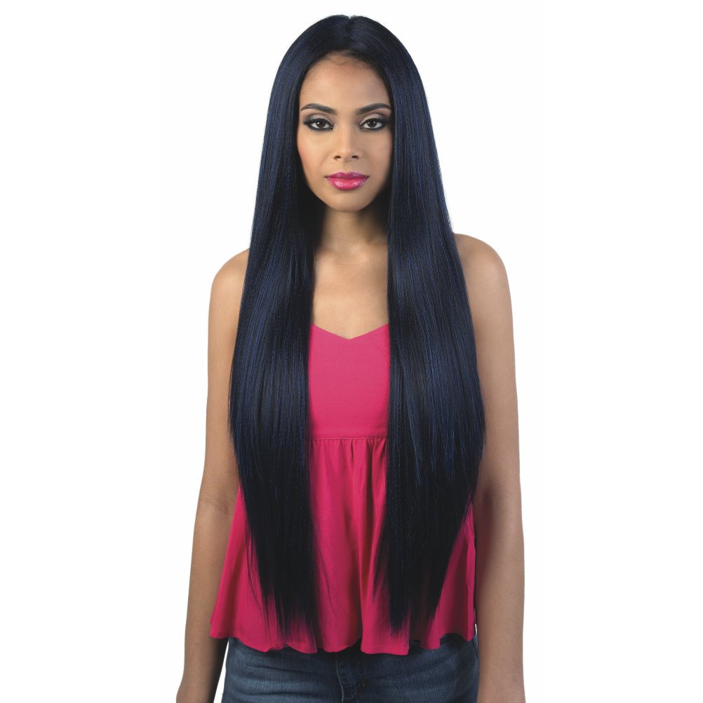 Motown Tress (Hb360l.ace) - Human Hair Blend Full Lace Wig in JET BLACK