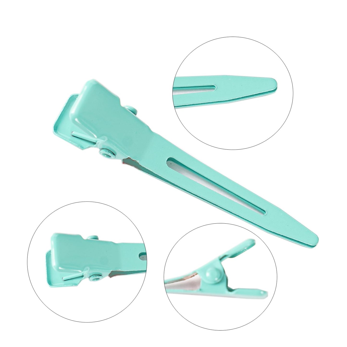 100 Packs silvery Alligator Curl Clips, bandenger 1.8 Inch Single Prong Clips Hair Accessories,for Girls and Women,Hair Styling,Hair Coloring, Random Color (green)