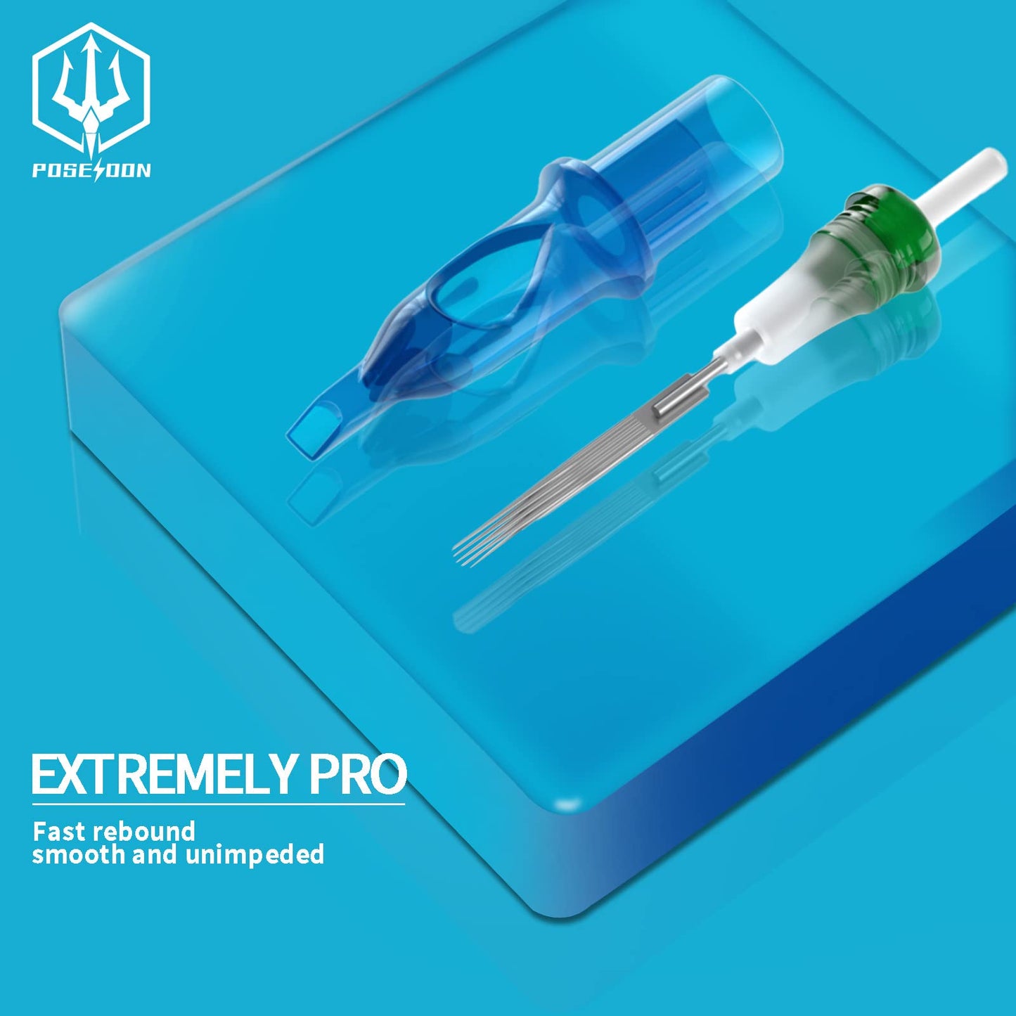 POSEIDON V3 Tattoo Cartridge Needles 30Pcs with Membrane Safety Cartridges Disposable Tattoo Needle for Tattoo Artists Round Shader (1203RS)