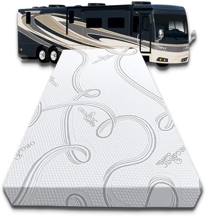 FoamRush 6-Inch Bunk (36" x 72") Mattress Gel Memory Foam RV Mattress Replacement with Cotton Cover, Medium Firm, Comfort, Pressure Relief, Made in USA, Travel Camper Trailer Truck