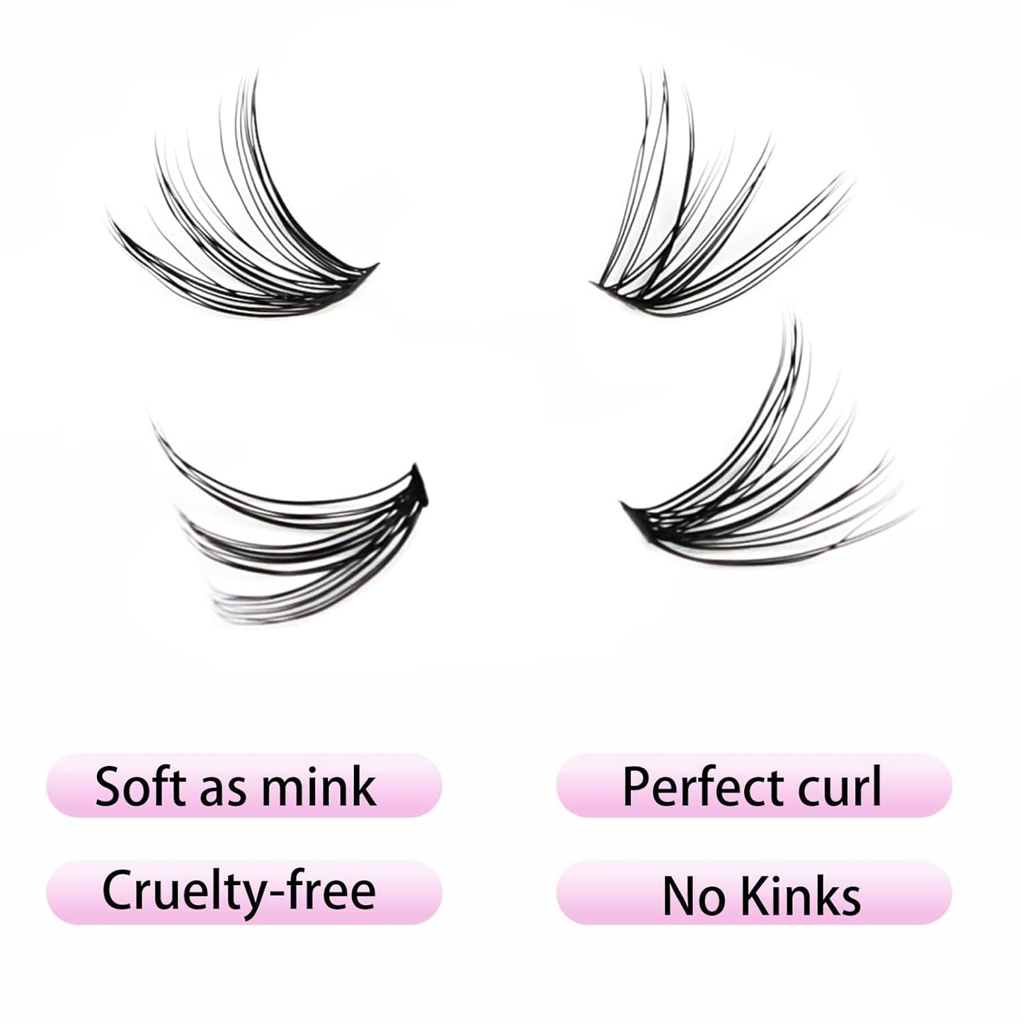 Lash Clusters LAUBESS Individual Lashes Waterproof Eyelash Clusters Mixed Tray Cluster Eyelash Extensions Soft Cluster Lashes for Beginners (30D-D-Mix9-16)