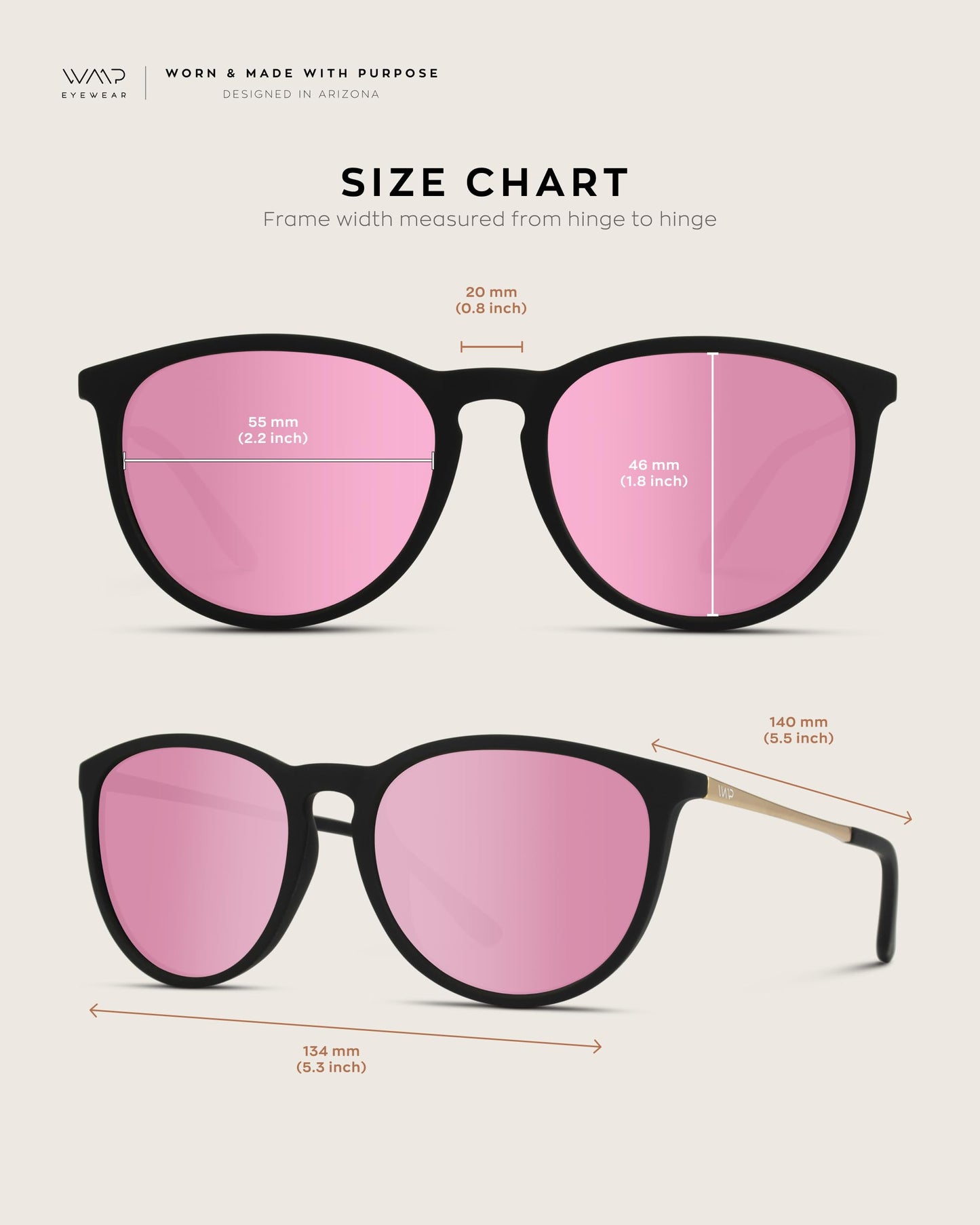 WearMe Pro Women's Round Sunglasses with Polarized UV Protection, Trendy Retro Designer Style (Tortoise Frame/Brown Lens)