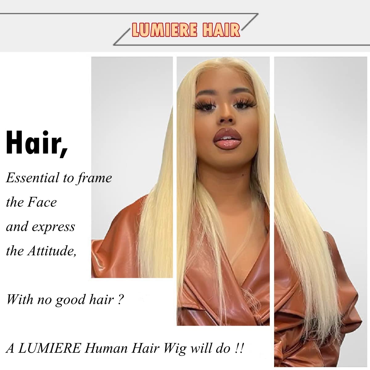 LUMIERE 613 Glueless Wigs Human Hair 13x4 HD Straight Blonde Wig for Black Women 180% Density 613 Frontal Wig with Baby Hair Pre Plucked 22 Inch 613 Wig
