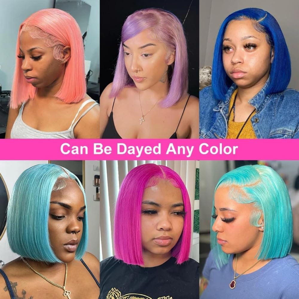 UWLK 613 Blonde Bob Wig Human Hair 180% Density 13X4 Lace Front Wigs Pre Plucked Bleached Knots with Baby Hair Short BOB Wig For Women