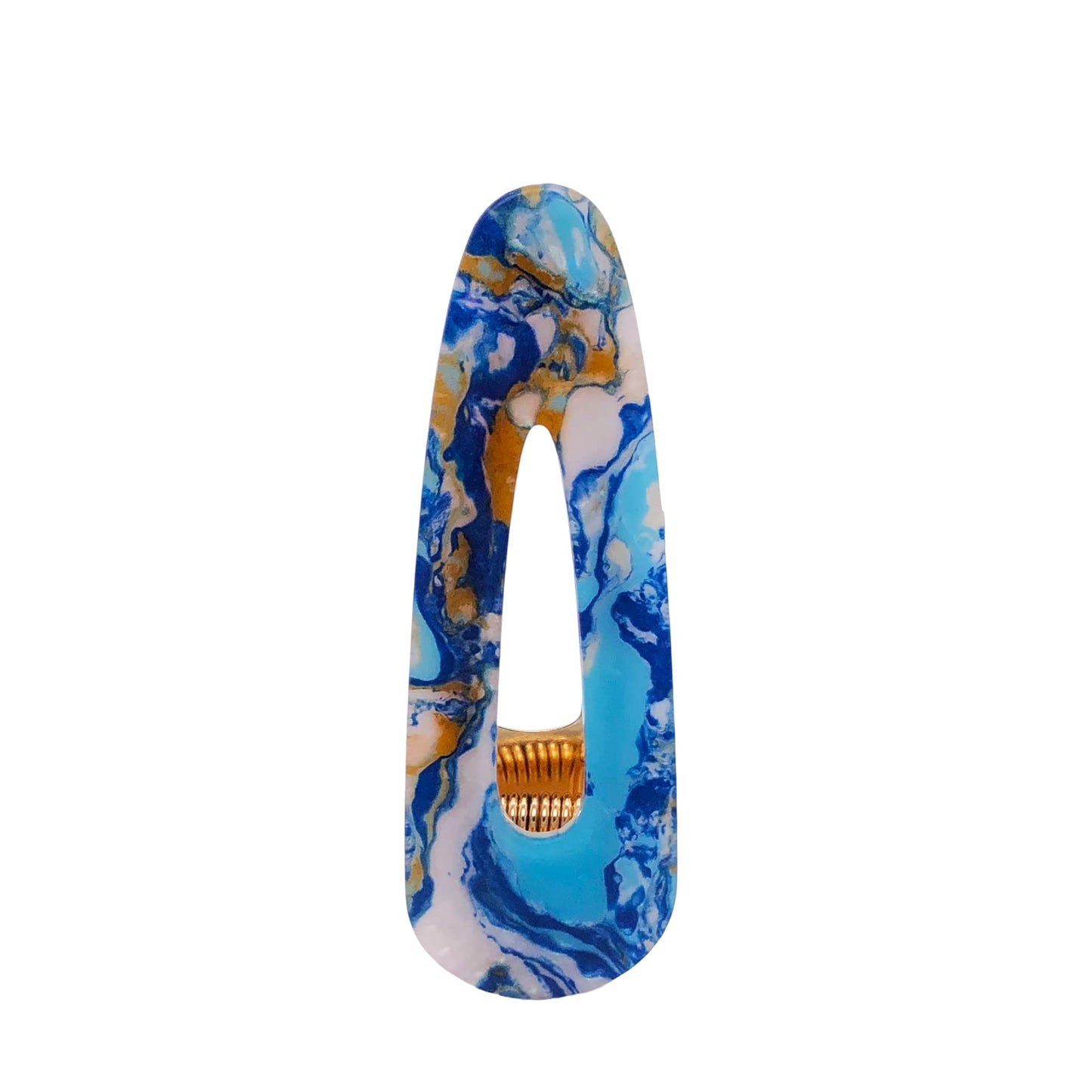 2PCS Fashion Hair Clips for Women Girls Acrylic Hairpins Duckbill Hair Accessories Hollow Map Dark Blue
