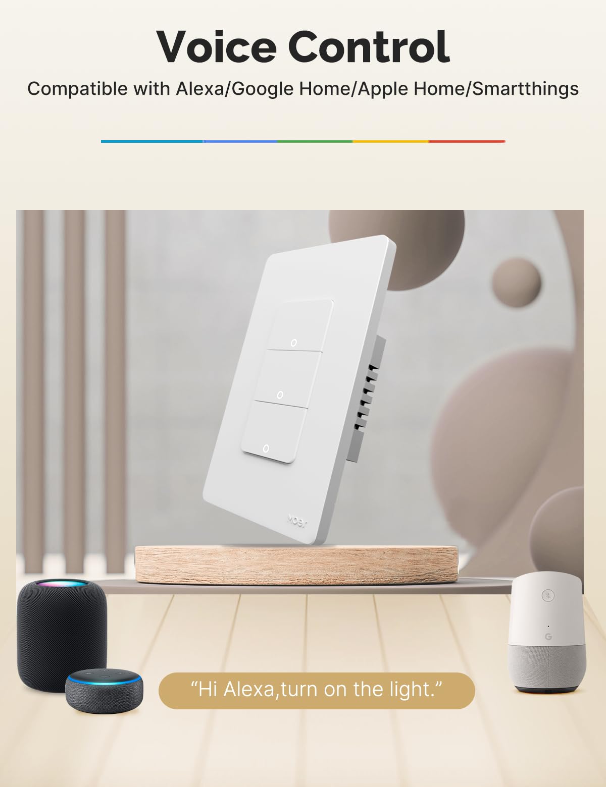 MOES Smart Double Light Switches, Matter-WiFi 2 Gang Single Pole Switch, Netural Wire Required, 2.4GHz Switch Combo Compatible with Alexa Google Assistant, Remote Control