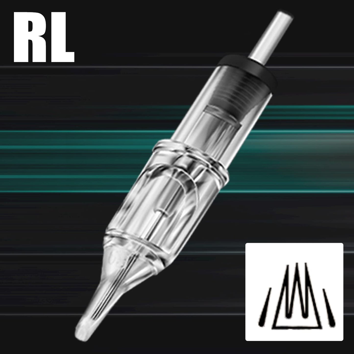 NAQASE 20Pcs 1209RL Tattoo Needle Cartridge 12# 0.35mm Round Liner for Tattoo Pen Machine for Tattoo Artists and Beginners