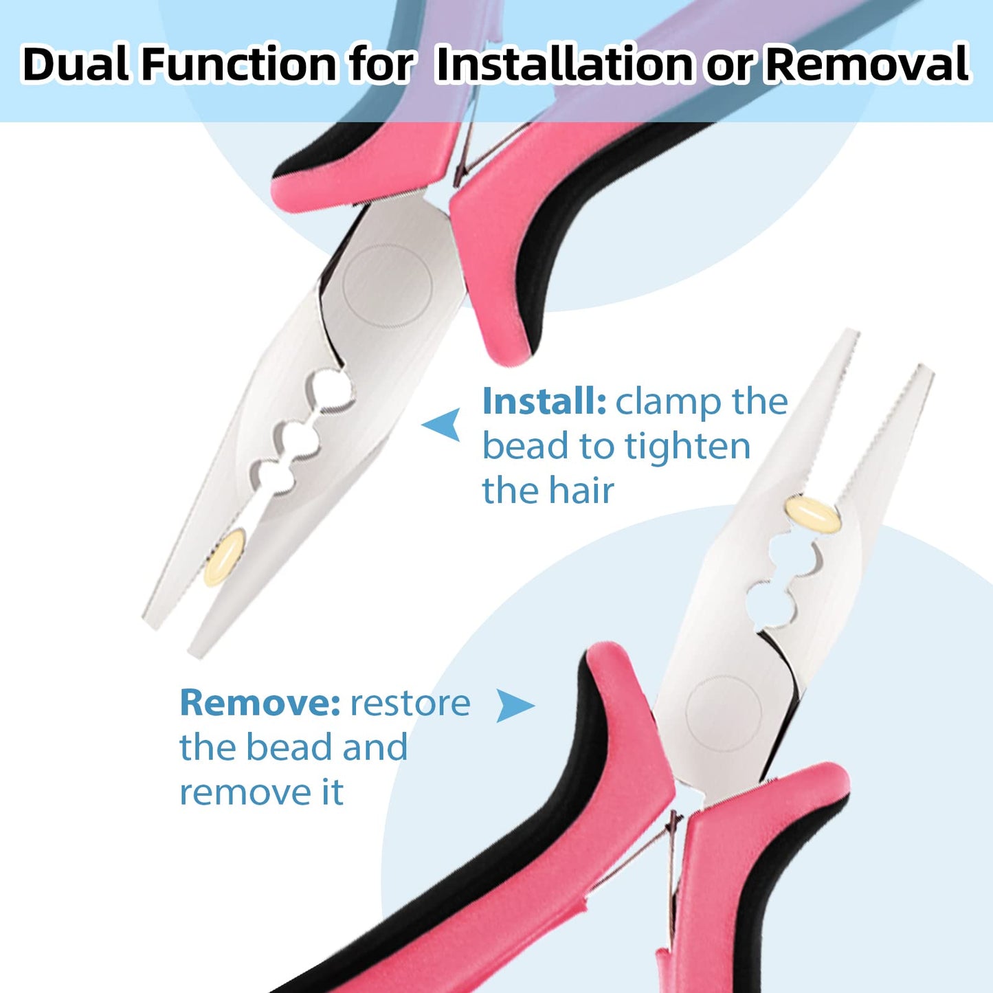 Neitsi 3 Holes Mini Plier For Micro Nano Ring Hair Extensions opener and Removal Tool