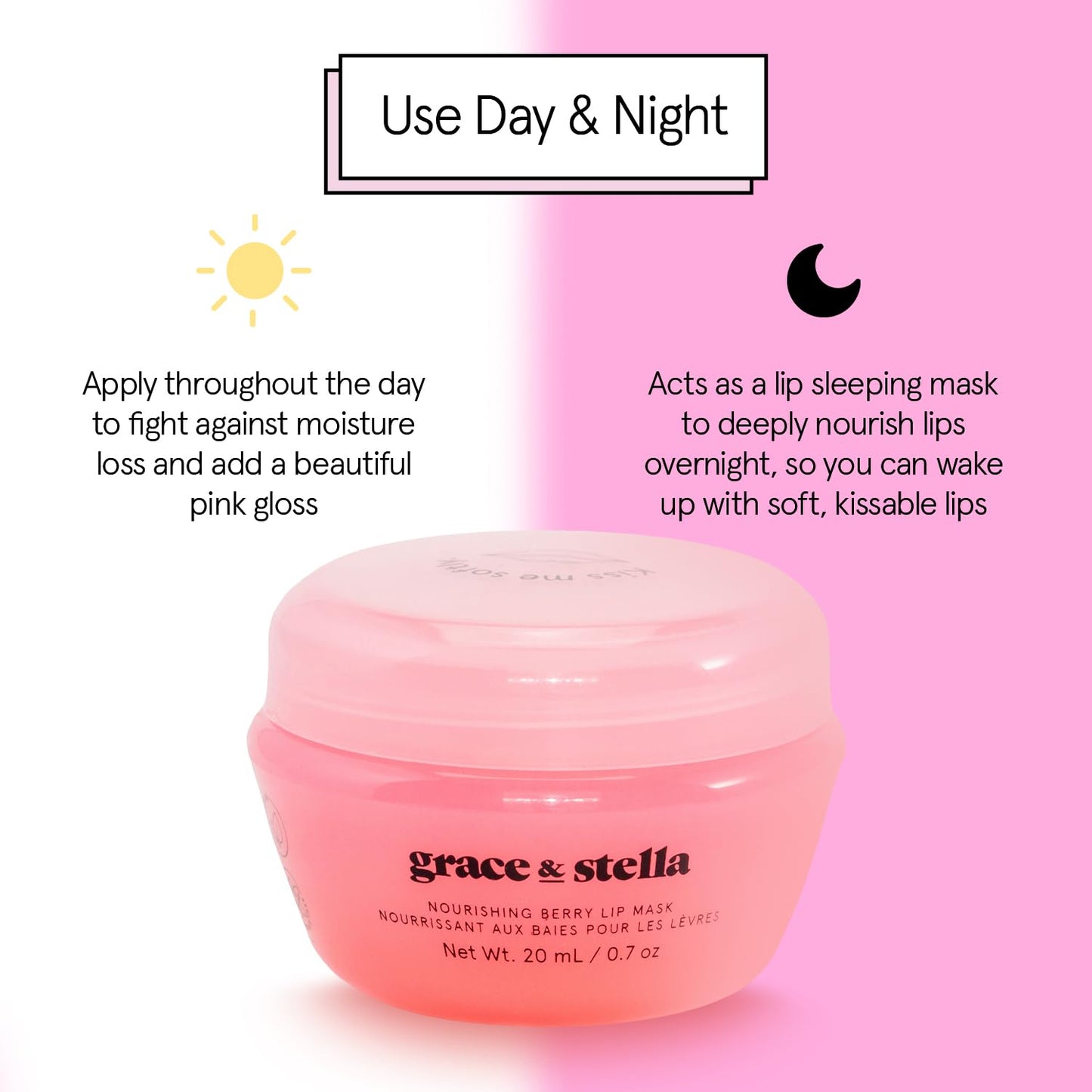 Grace & Stella Kiss Me Softly Nourishing Berry Lip Balm Hydrating - Lip Mask Overnight - Lip Moisturizer For Very Dry Lips - Overnight Lip Mask - Lip Sleeping Mask - Vegan (20ml, 3-Pack)