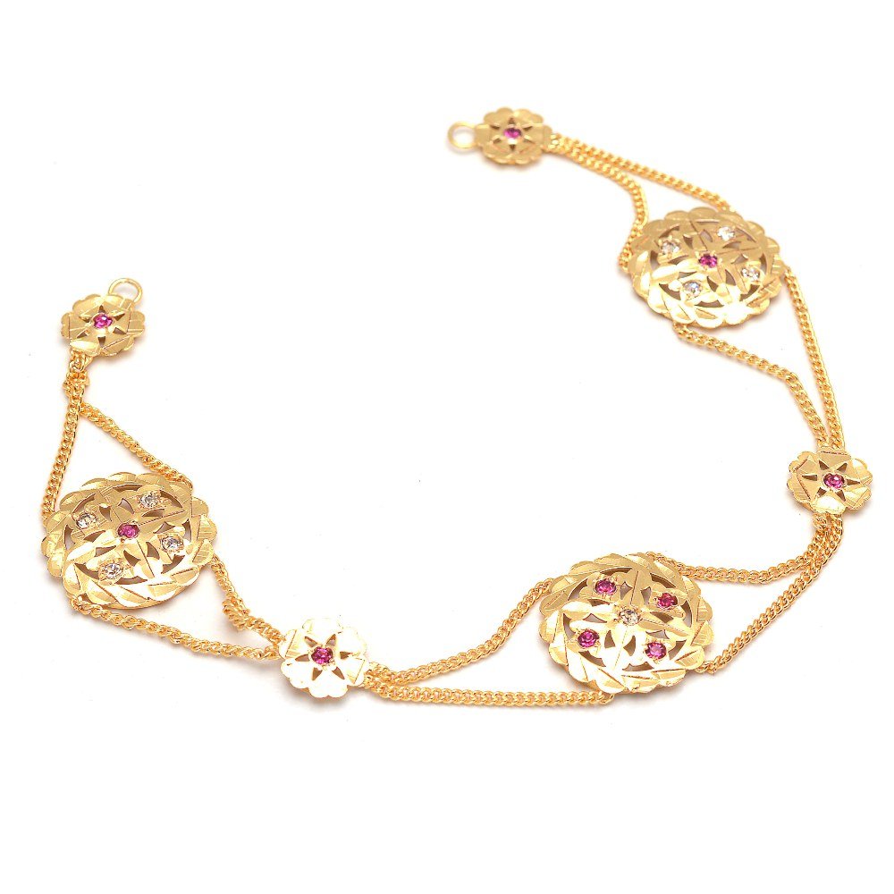 JewarHaat Indian Gold Plated Tika Bodla Fashion Design Rajasthani Matha Patti Ad Cz Multi-Stone Indian Wedding Head & Hair Jewelry for Women (Purple)
