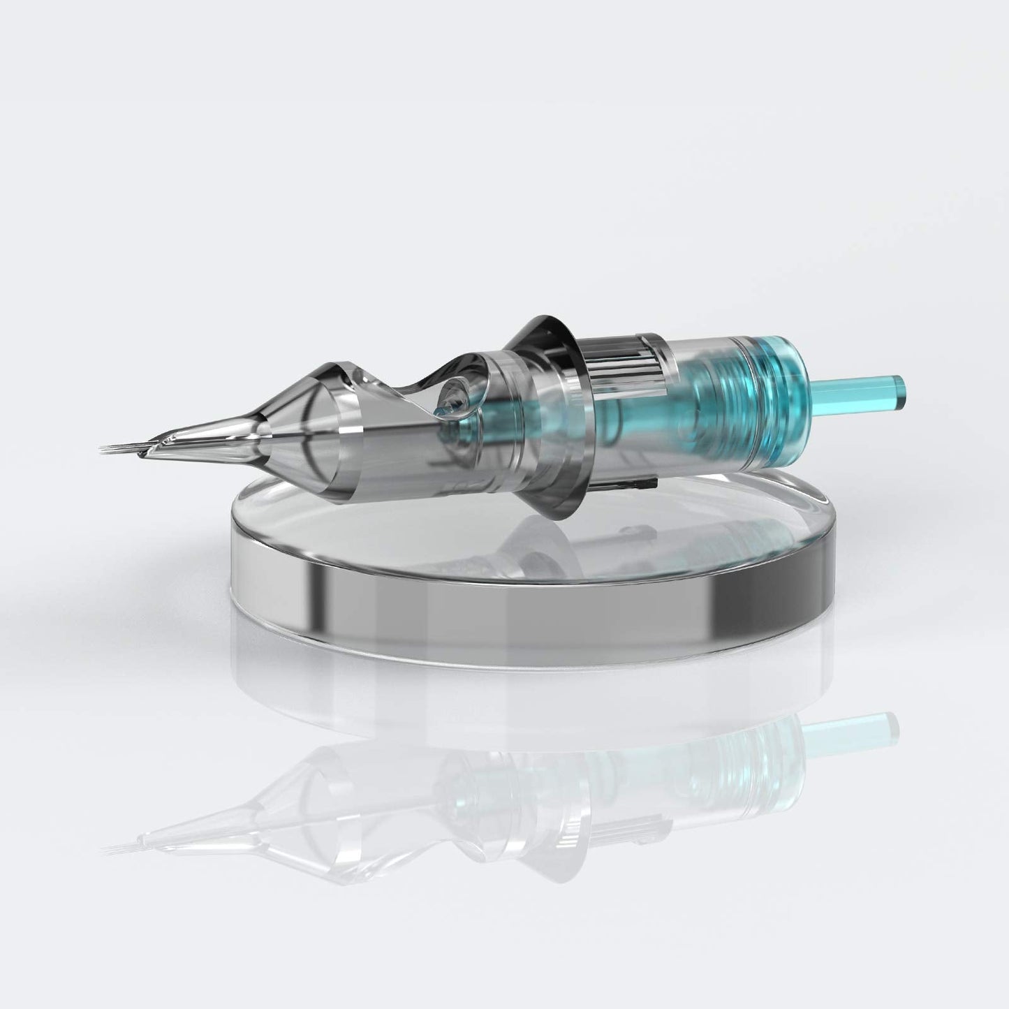 STIGMA Aquamarine Knight Tattoo Cartridges #10(9RS) 20Pcs Round Shader 0.3mm Bugpin X-Taper Disposable Tattoo Needle Cartridges with Membrane EN02B-20-1009RS