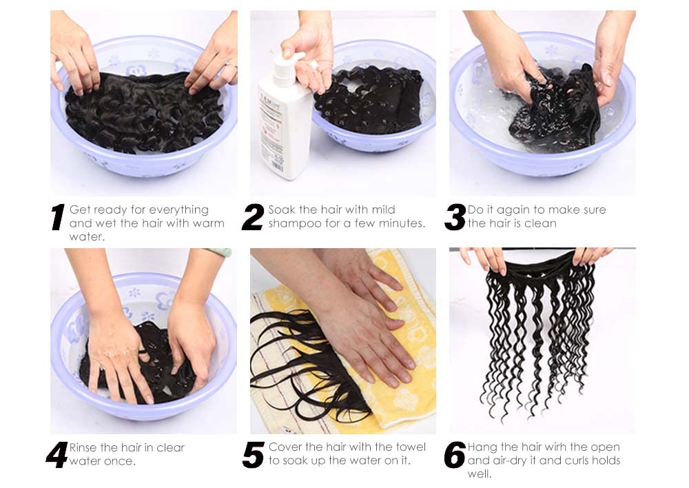 Loose Deep Wave Bundles Human Hair 8A Grade Unprocessed Brazilian Human Hair Weave Extensions Double Weft Remy Hair Wet and Wavy Bundles Soft and Silky for Black Women (22 22 22 inch,3 Bundles)