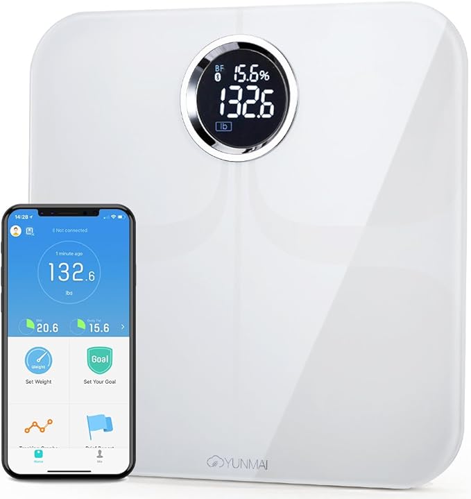 YUNMAI Premium Smart Scale - Body Fat Scale with Fitness APP & Body Composition Monitor with Extra Large Display - Works with iPhone...