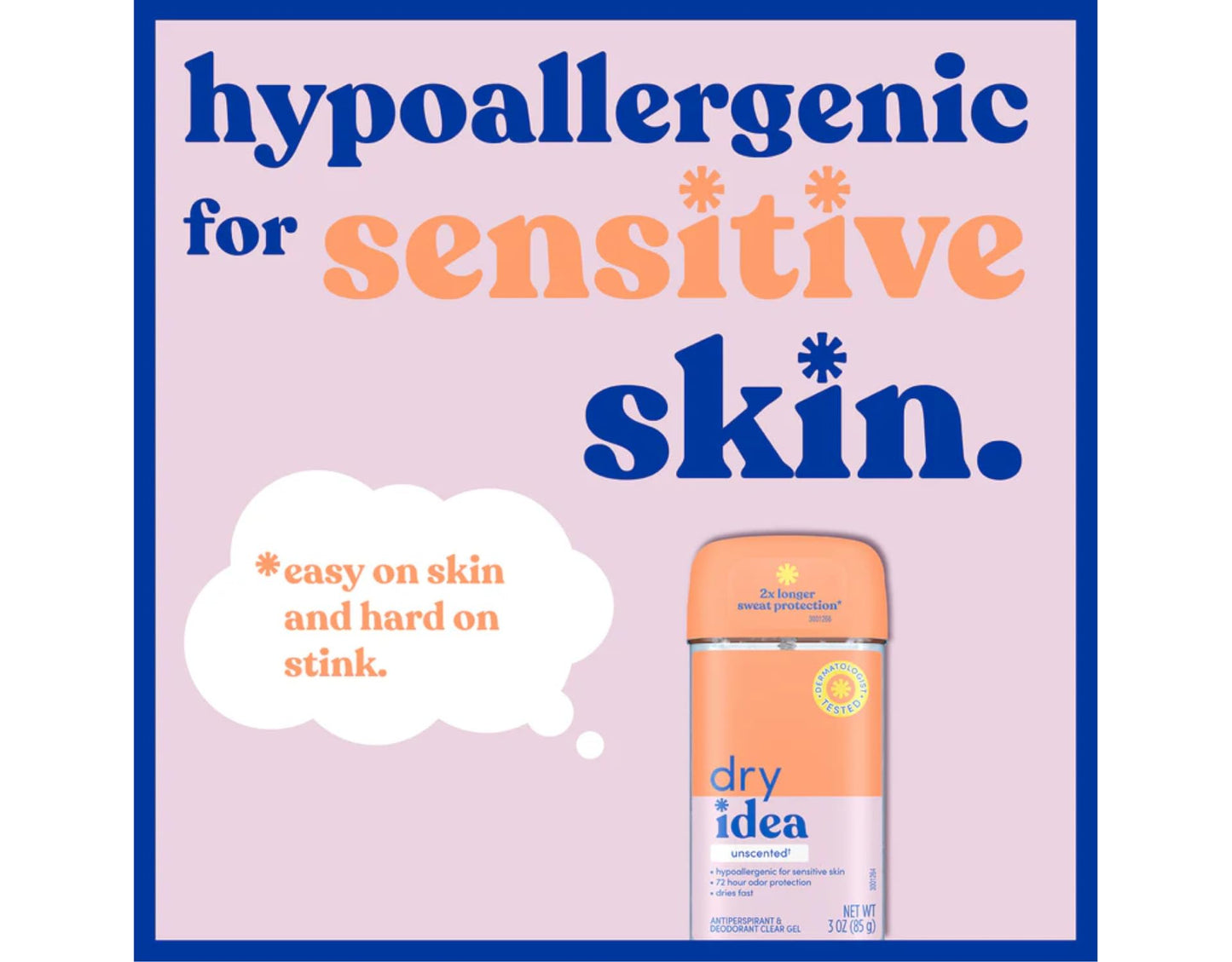 Dry Idea Advanced Dry Unscented Antiperspirant & Deodorant Clear Gel 3 oz (Pack of 8)