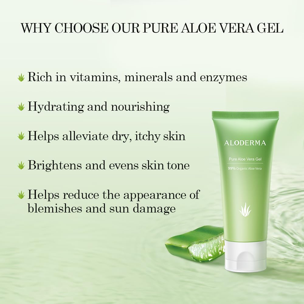 Aloderma Signature Aloe Soothing & Repairing Set - 5 Pieces - Gel, Cleanser, Toner, Serum, Cream