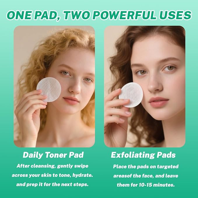 Snail Mucin Toning Polish Pads for Dark Spots & Wrinkles, Korean Skincare with Peptides & Centella and Niacinamide Skin Treatment, 100 Count