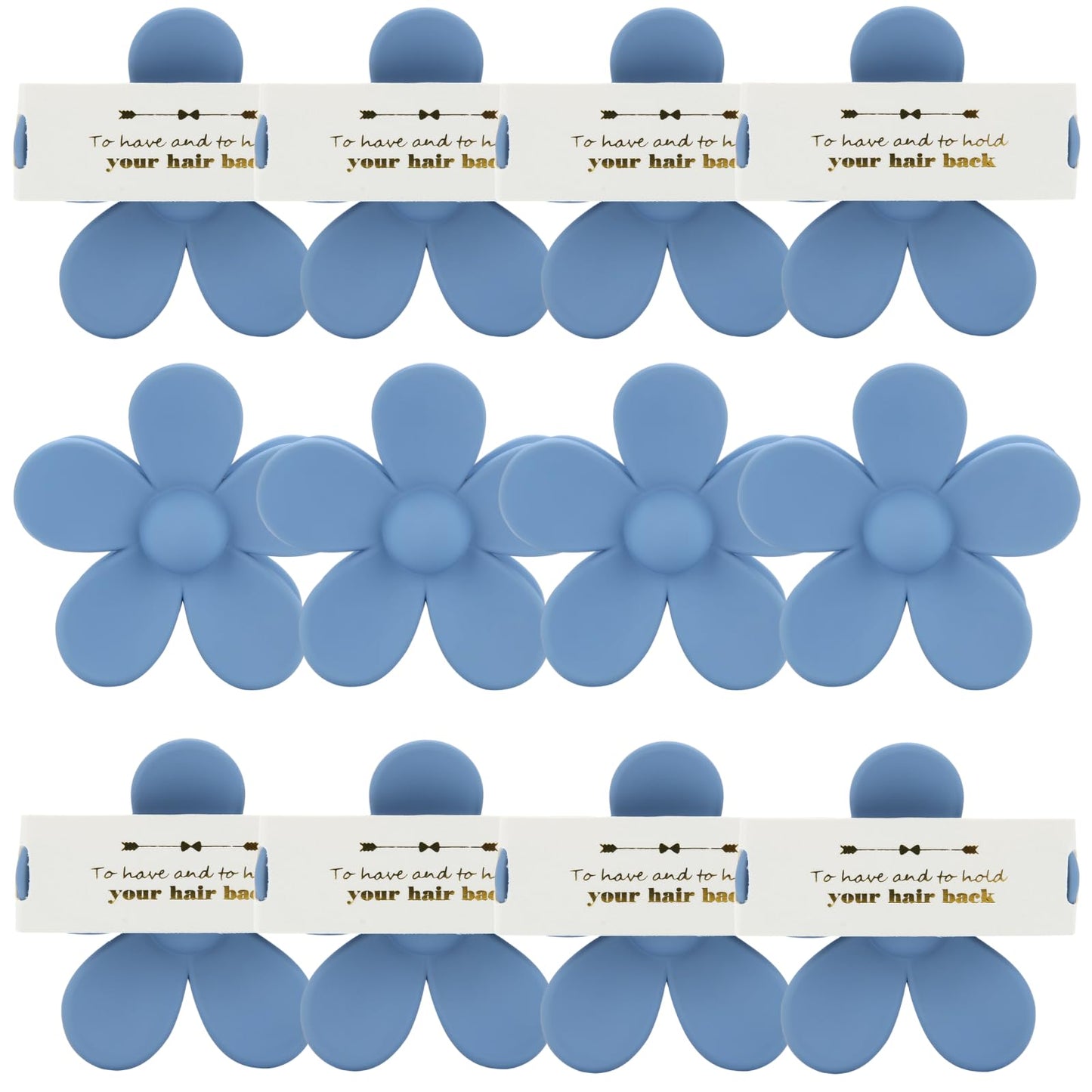Ciulaiy Bridesmaid Hair Clips, 12pcs Large Dusty Blue Flowers Hair Claws, French Design Handmade Hair Clip for Women, Hair Securing, Hairdressing, Wedding Party Favors, Teen Girls Trendy Stuff